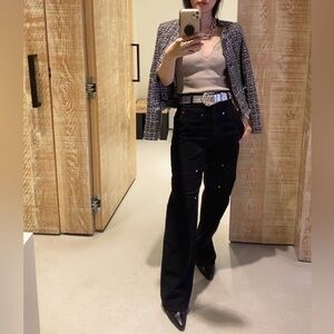 IRO Paris Elyssa Straight-Leg Patch Jeans - Black FR 32